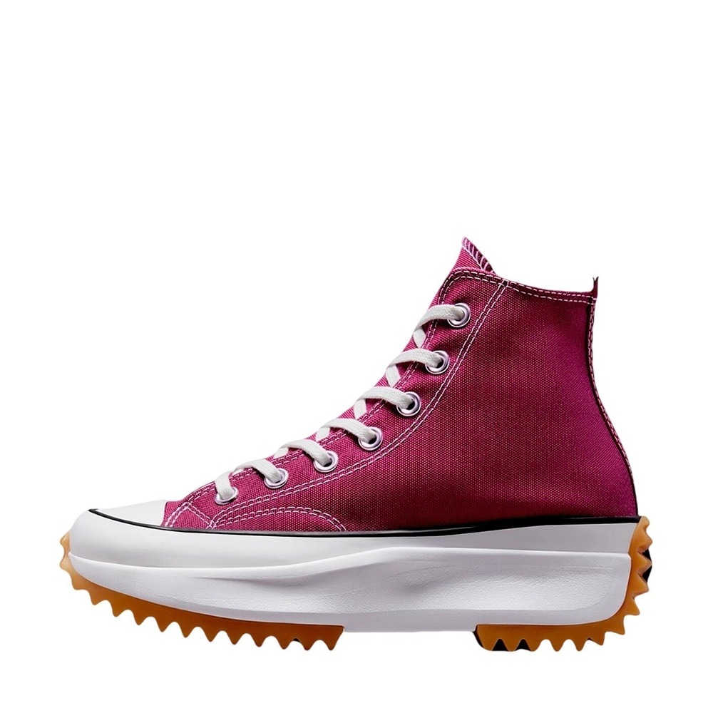 Converse Run‎ Star Hike High Top Pink Platform Canvas Sneakers Midnight Hibiscus - Picture 3 of 6